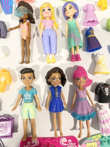 Polly Pocket Doll Lot 6 Figures Large Clothing Accessories - photo 3