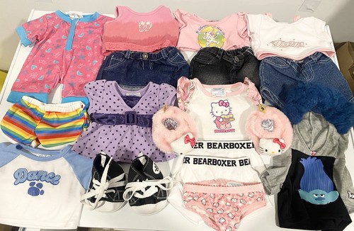 Build A Bear Clothes Lot 17 Pc Hello Kitty Blue Jays Trolls