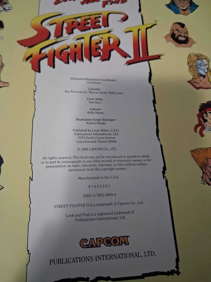 Vintage 1990s Capcom Street Fighter 2 Look and Find Eye Spy Book - photo 3