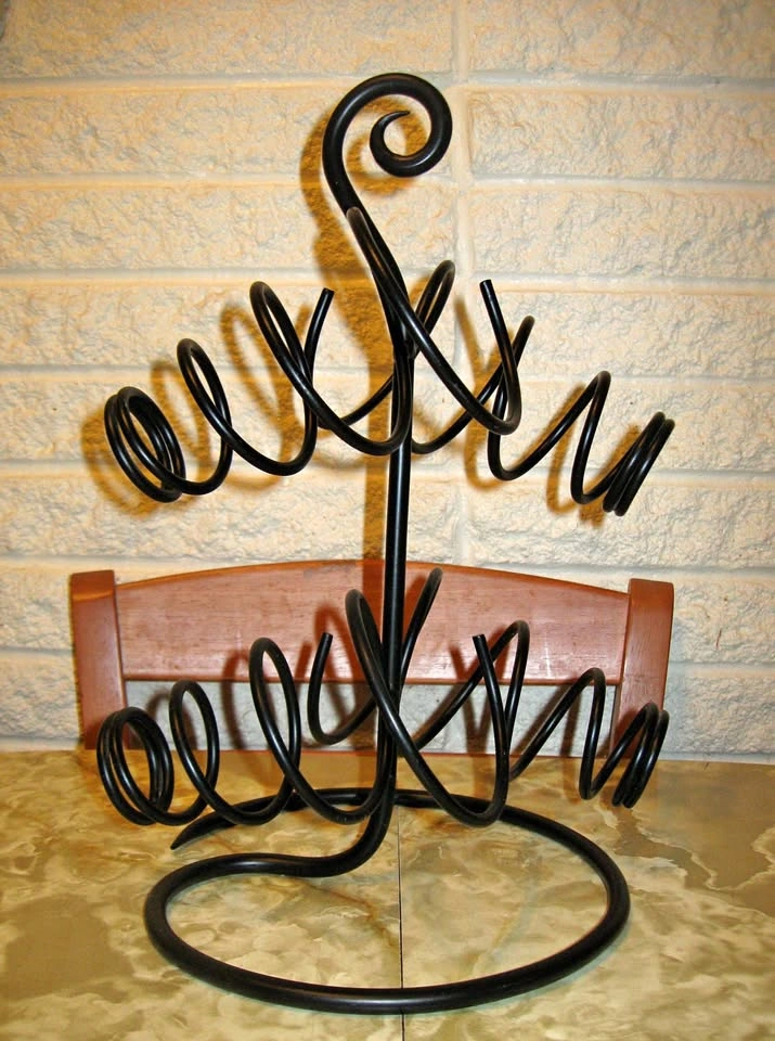 4-Bottle Wrought-Iron Table-Top Wine Rack