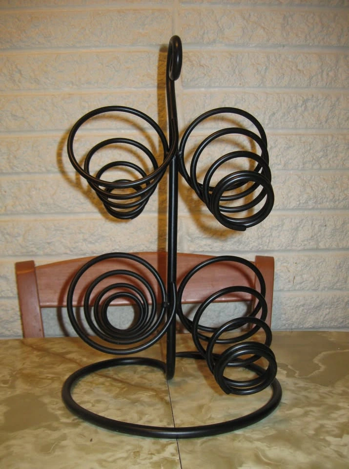 4-Bottle Wrought-Iron Table-Top Wine Rack - photo 2