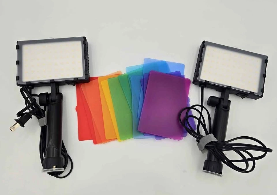 Pair of LED Tripod Lights with Color Filters