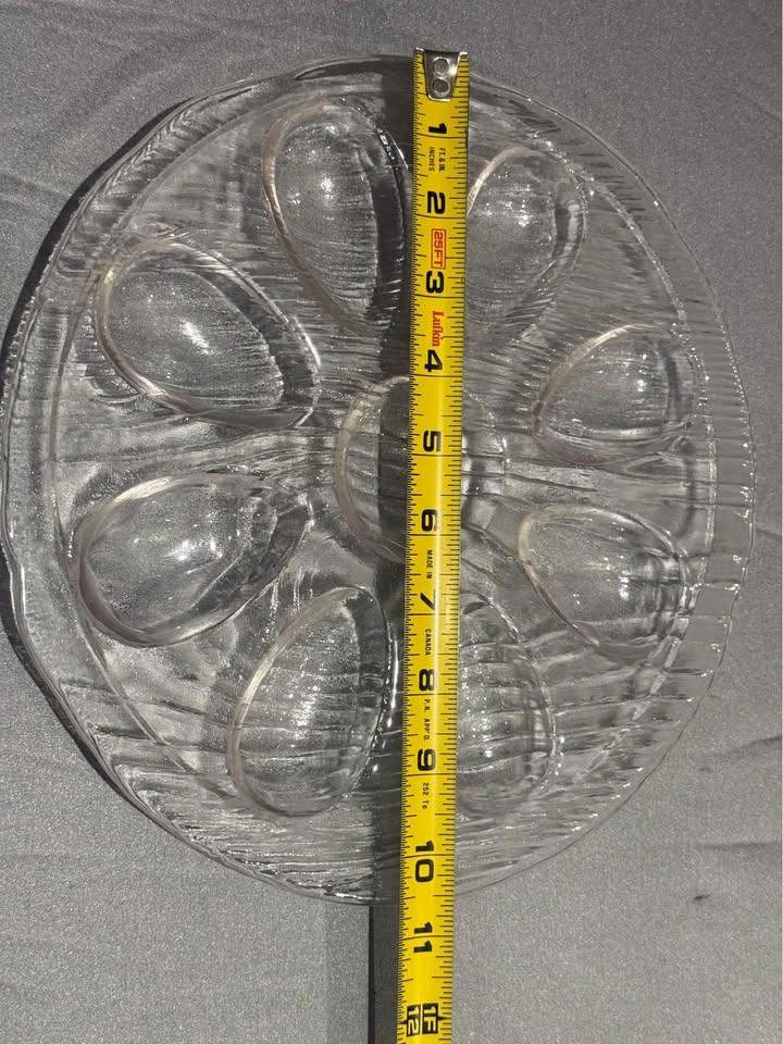 Vintage Clear Glass Deviled Egg Platter - photo 2