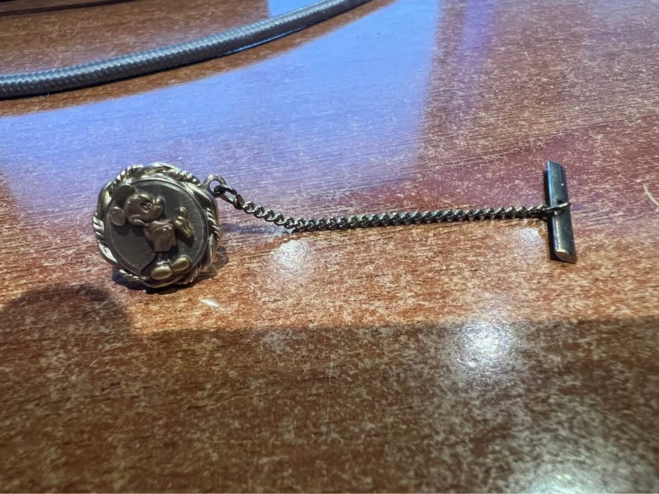 Vintage Anson Mickey Mouse 12K Gold Filled Tie Tack Pin - photo 3