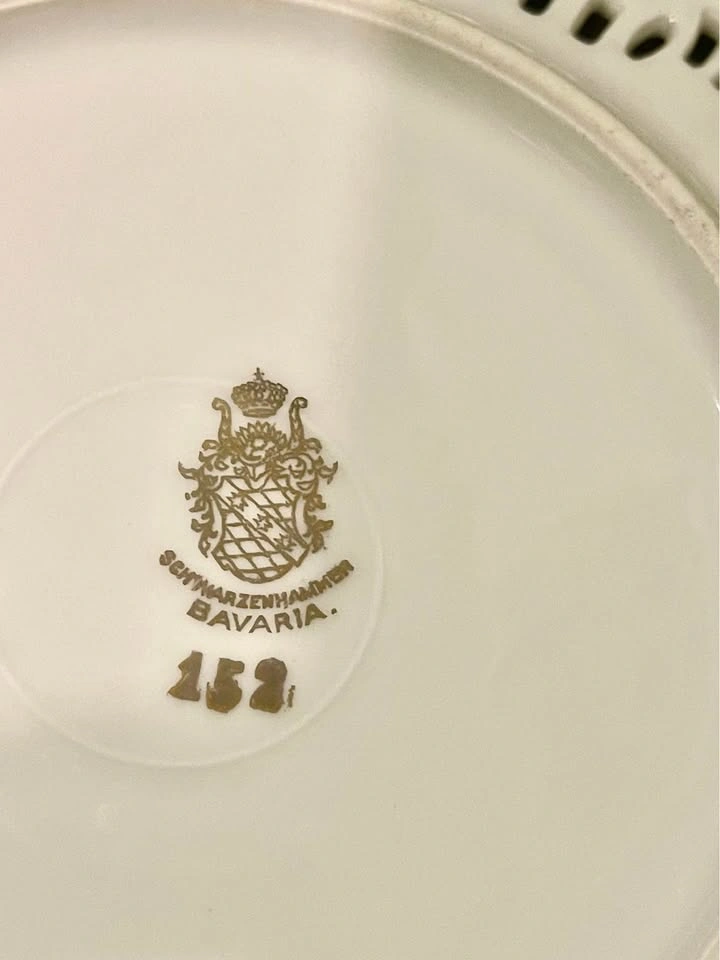 Rare Vintage Schwarzenhammer Bavaria 152 Reticulated Plate 6” - photo 5