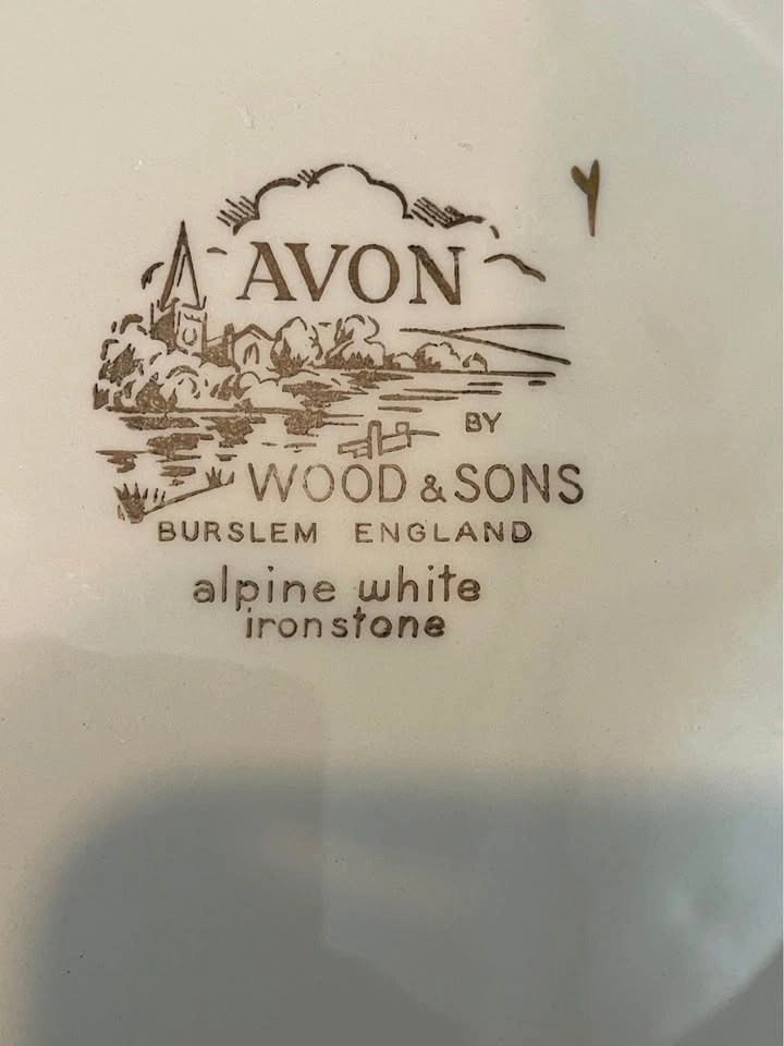 Vintage Avon 10” Plate / Wood & Sons Alpine White Ironstone - photo 2