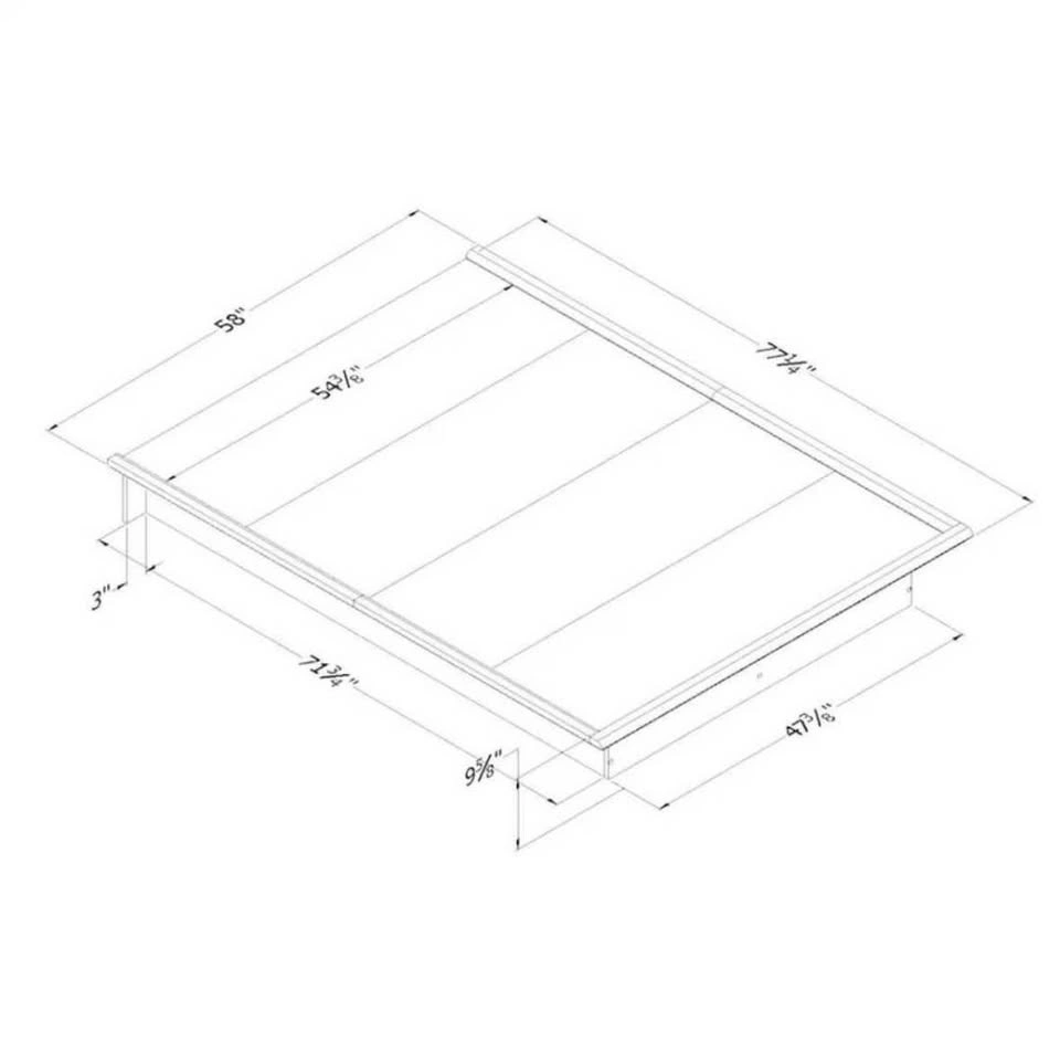 Double size Platform Bed + Mattress - photo 3