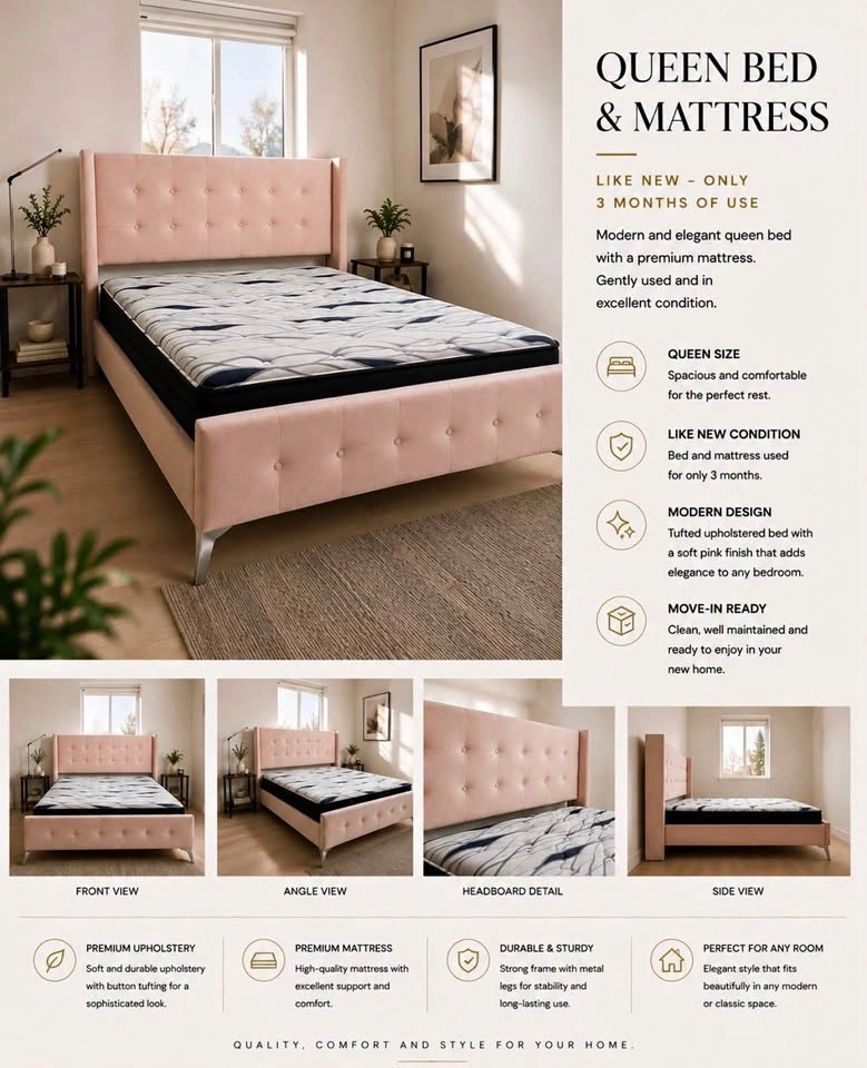 Queen bed + Mattress