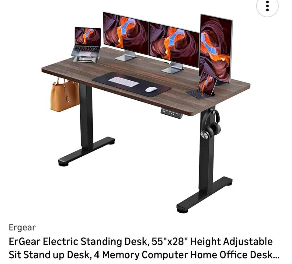 White sit to stand desk
