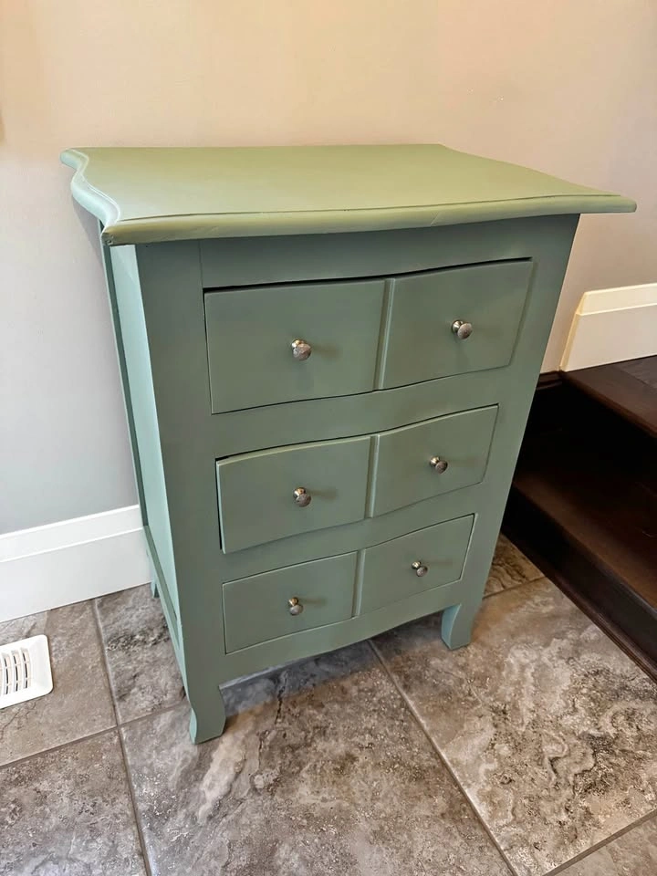 Wood Accent Cabinet Table - Sage Green