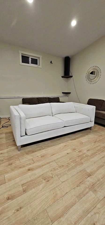 87" Designer Cream Sofa