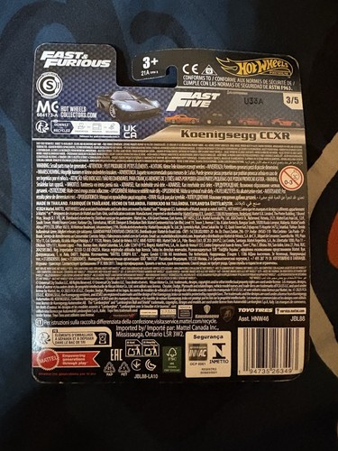 2025 Hot Wheels Premium Koenigsegg CCXR #3/5 Black - Fast & Furi - photo 2