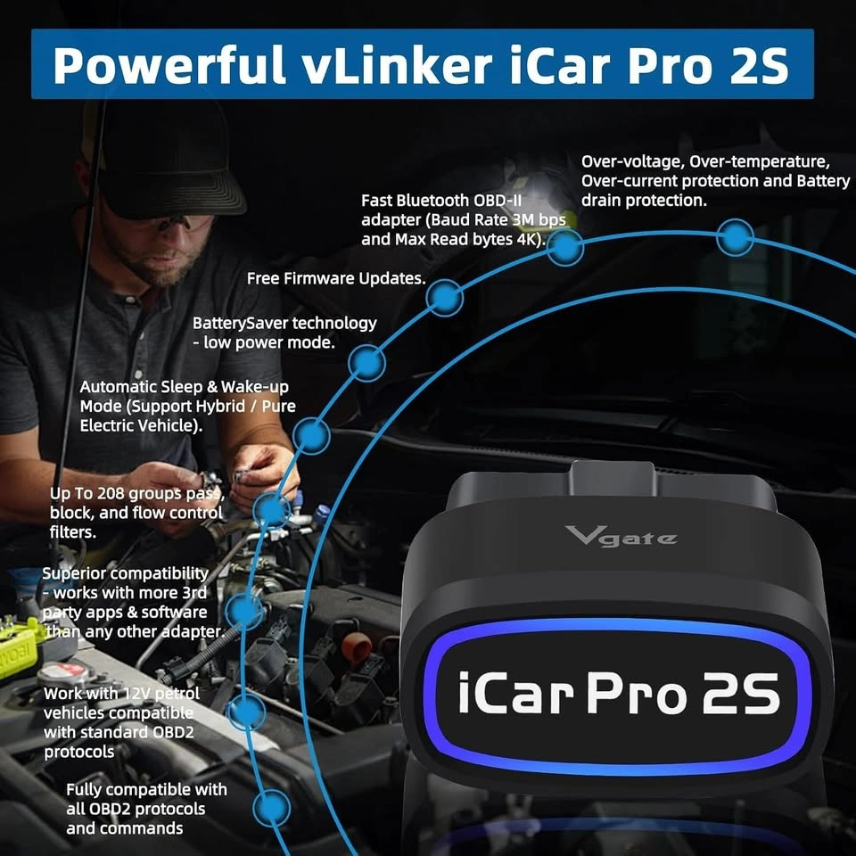 BNIB VGATE iCar Pro 2S OBD2 Bluetooth Scanner for iOS/Android - photo 4