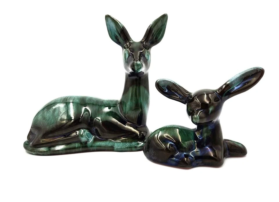 Blue Mountain Pottery Deer And Fawn Vintage