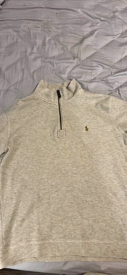 Polo Ralph Lauren Grey Quarter-Zip Sweater