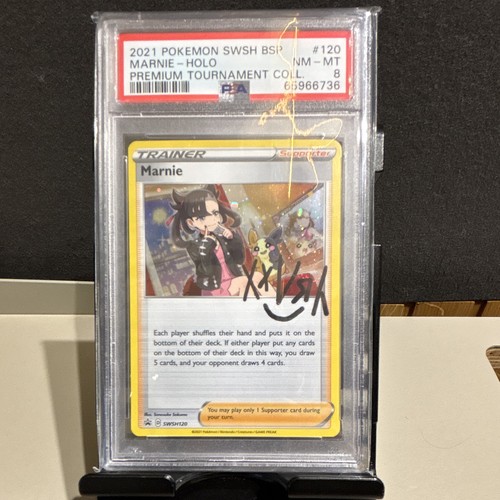 Pokemon TCG Marnie SWSH120 Holo Promo PSA 8 PSA Auto