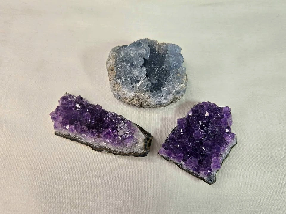 Amethyst and calcite lot