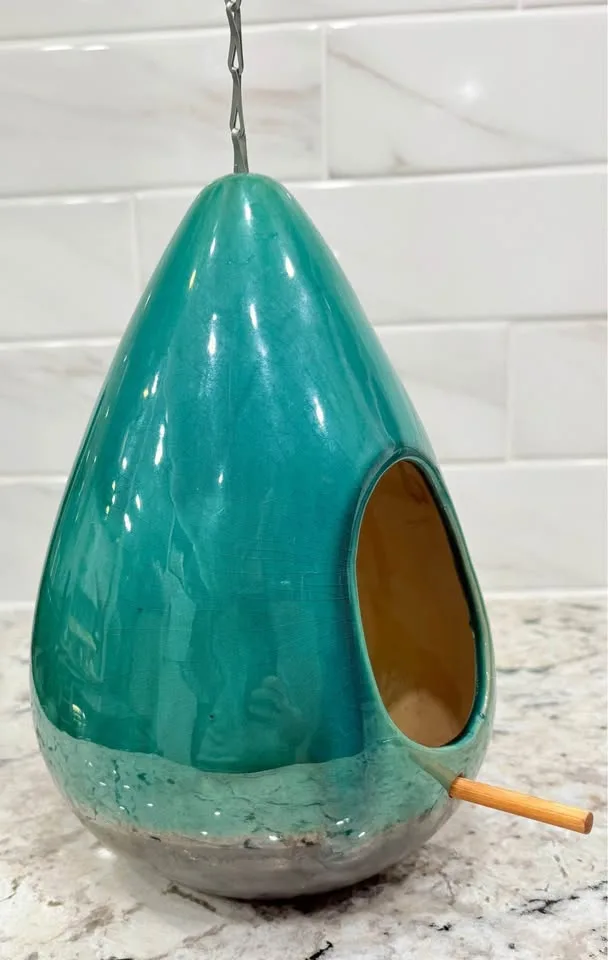 Raindrop Bird Feeder - Glazed Pottery image indicator(4)