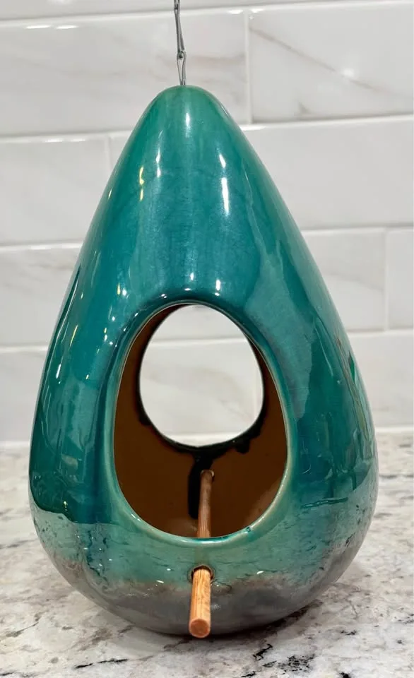 Raindrop Bird Feeder - Glazed Pottery image indicator(5)