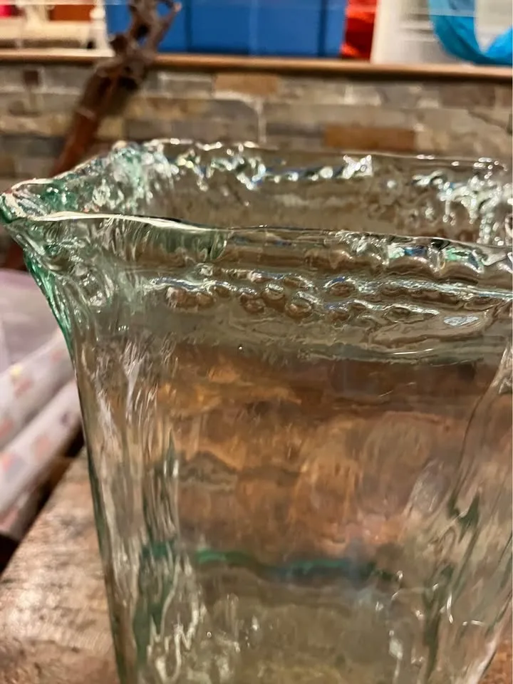 Large Tall Rectangular Recycled Glass Vase image indicator(3)