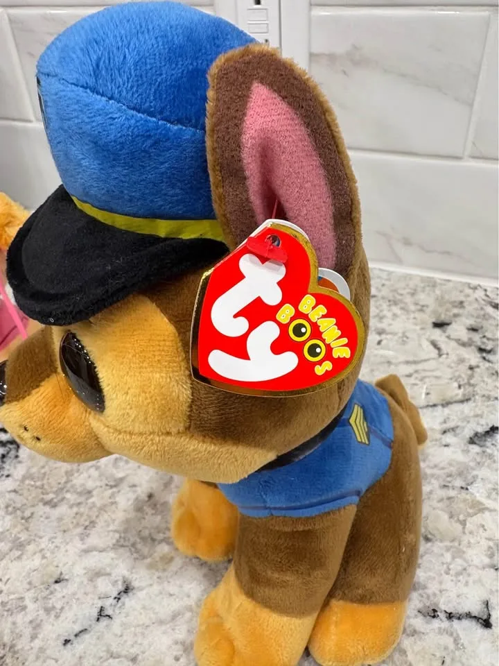 Paw Patrol TY Beanie Boos - BNWT - Chase & Skye image indicator(2)