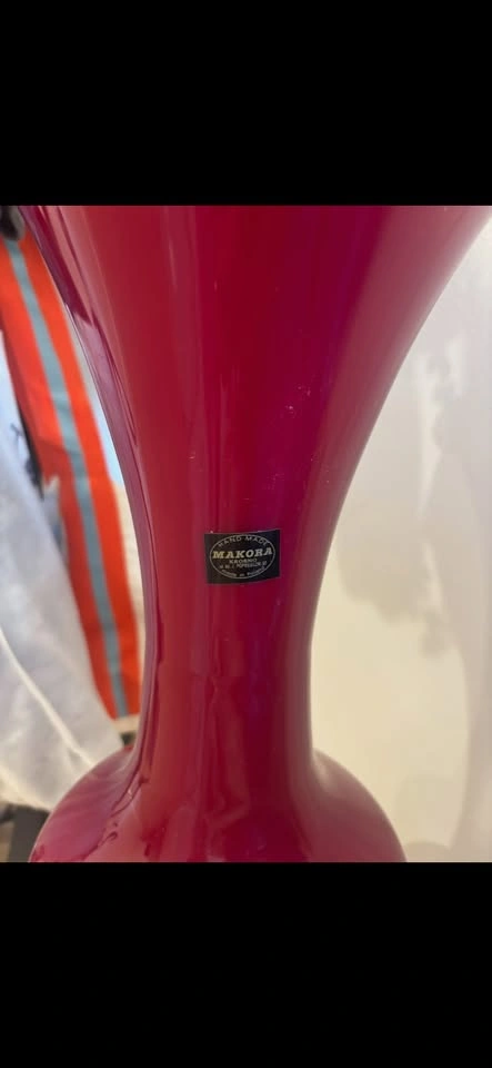 Poland Hand Made Red Glass Floor Vase - photo 2