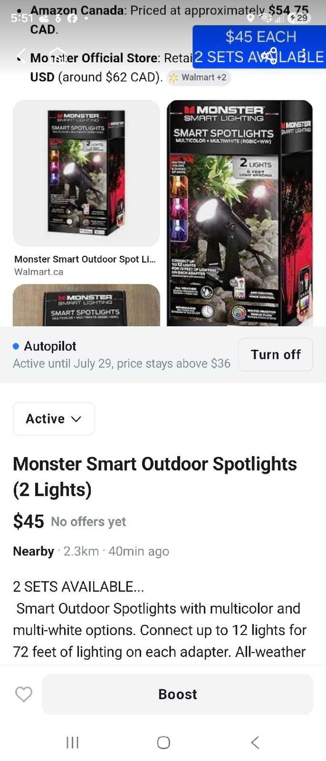 Monster Smart Outdoor Spotlights