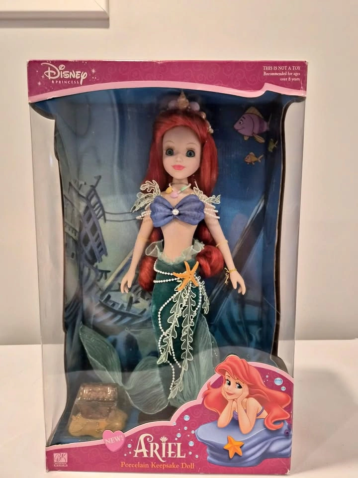 2003 Disney Princess Ariel Porcelain Keepsake Doll by the Brass