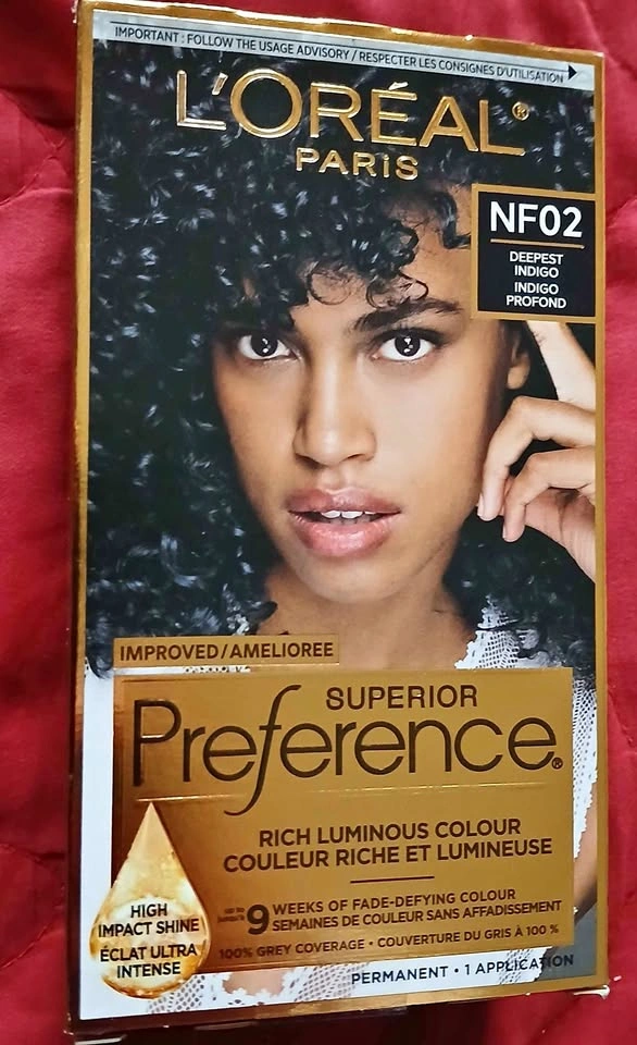 "Deepest indigo" permanent hair dye
