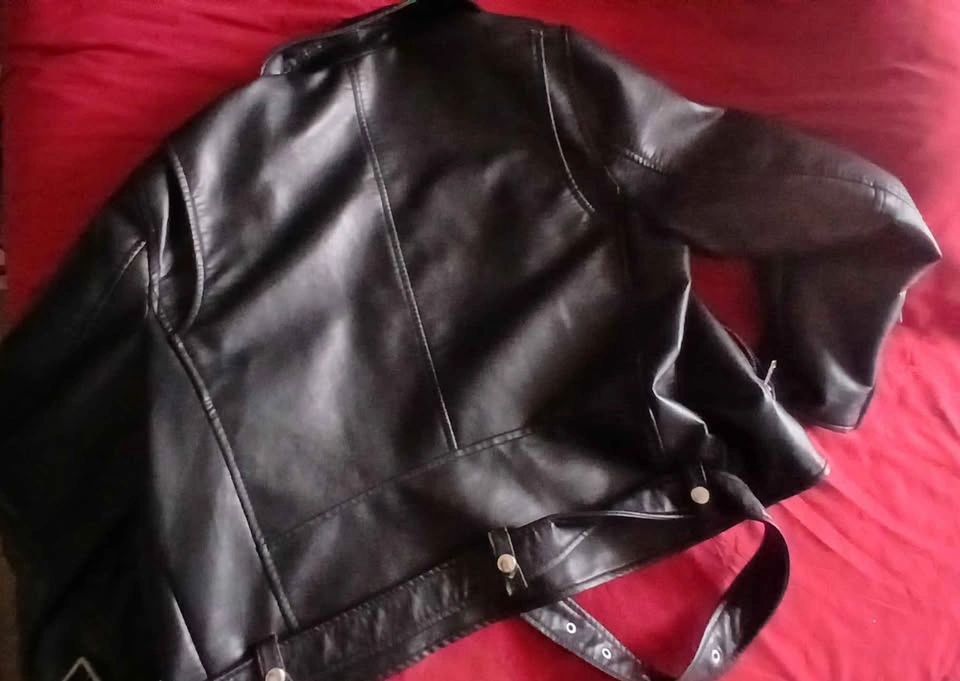 H&M black pleather jacket (L) - photo 2