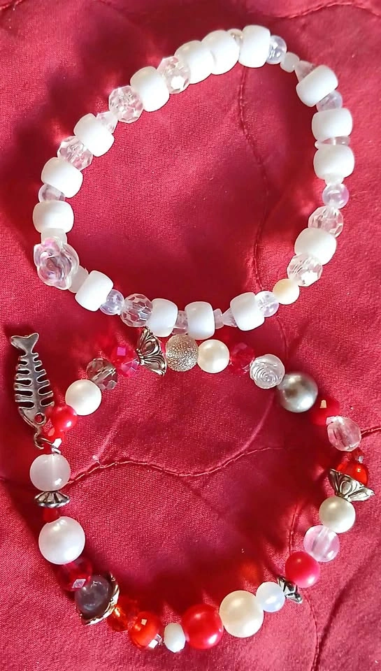 Homemade ornate bracelets