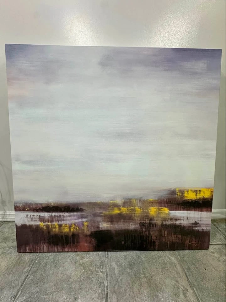 Crate & Barrel Large contemporary abstract landscape painting
