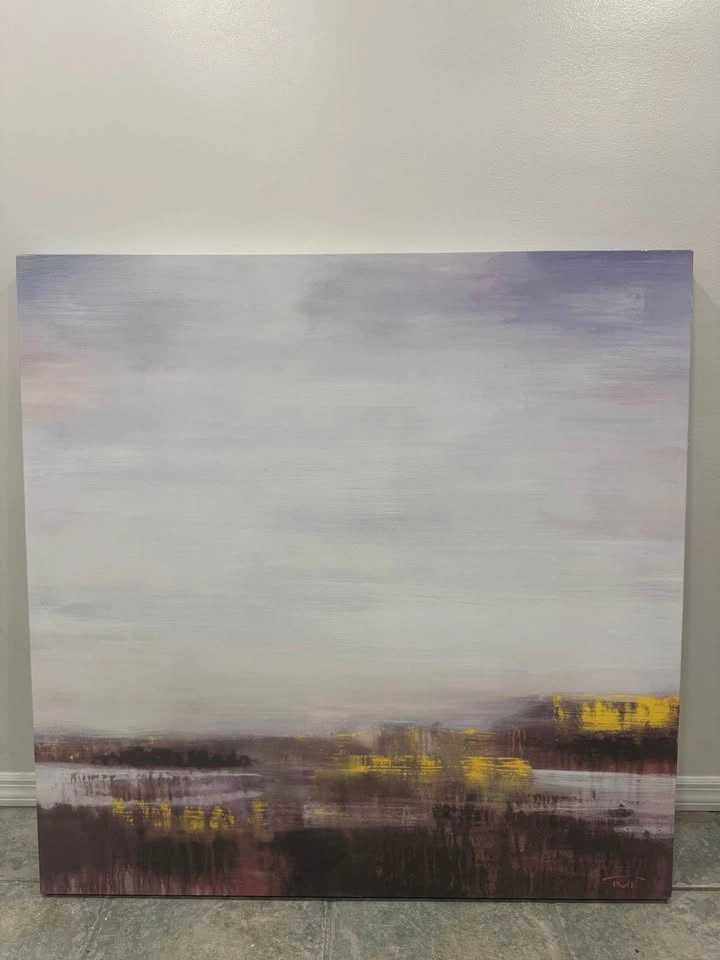 Crate & Barrel Large contemporary abstract landscape painting - photo 2