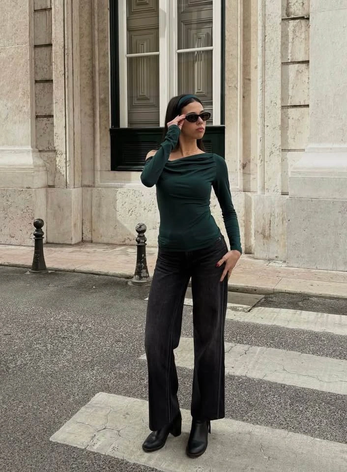 NEW ZARA ASYMMETRIC NECKLINE TOP SIZE SMALL - photo 3