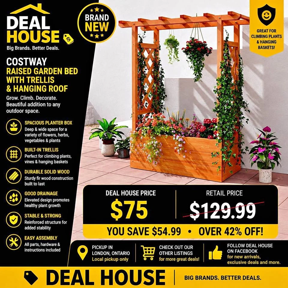 COSTWAY wooden raised garden bed