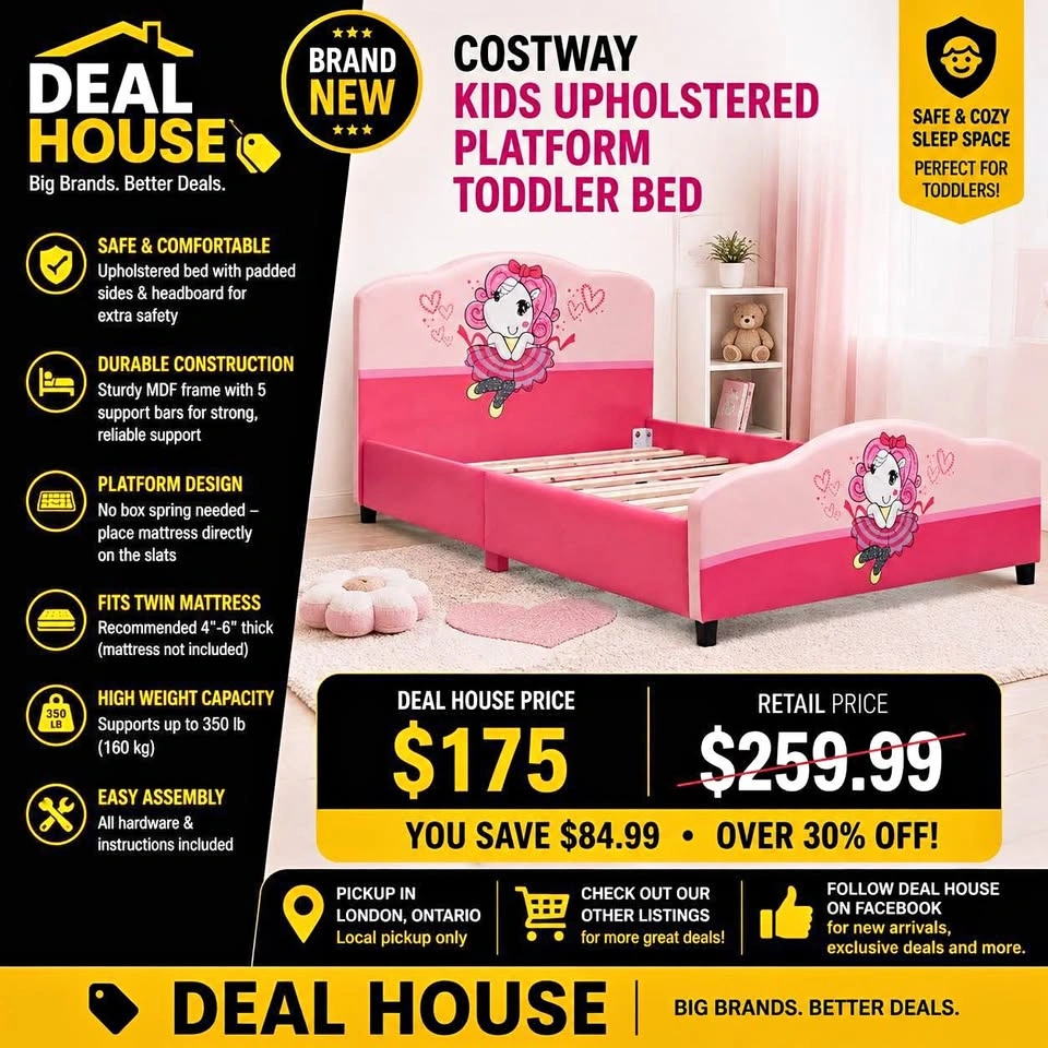COSTWAY upholstered platform bed