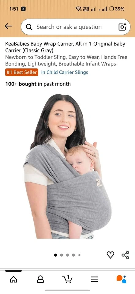 KeaBabies Baby Wrap Carrier - photo 2