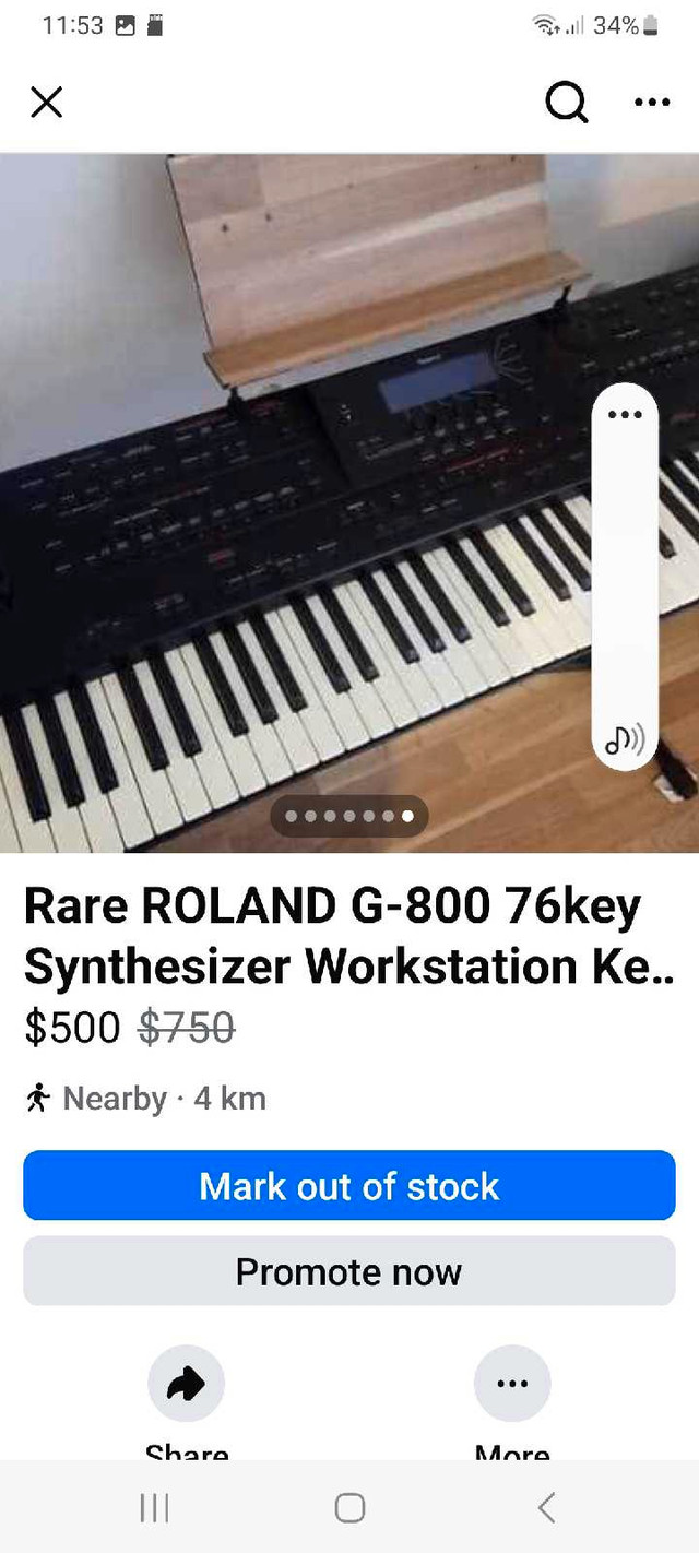 Rare ROLAND G-800 76key Synthesizer Workstation Keyboard