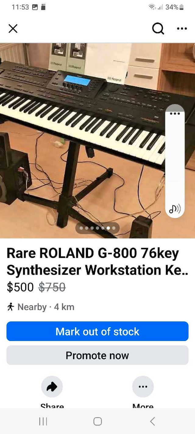 Rare ROLAND G-800 76key Synthesizer Workstation Keyboard - photo 2