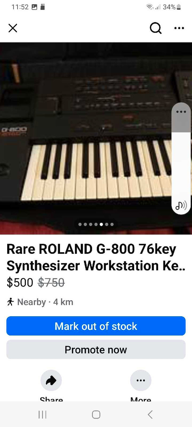 Rare ROLAND G-800 76key Synthesizer Workstation Keyboard - photo 3