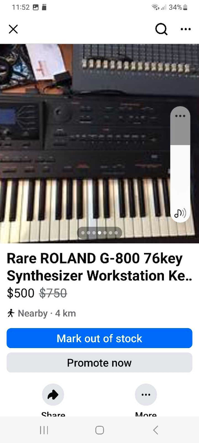 Rare ROLAND G-800 76key Synthesizer Workstation Keyboard - photo 4