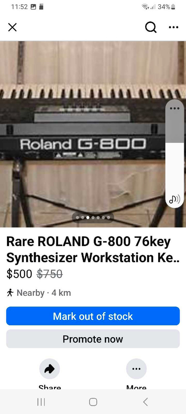Rare ROLAND G-800 76key Synthesizer Workstation Keyboard - photo 5