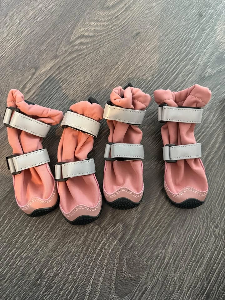Brand new waterproof dog boots pink