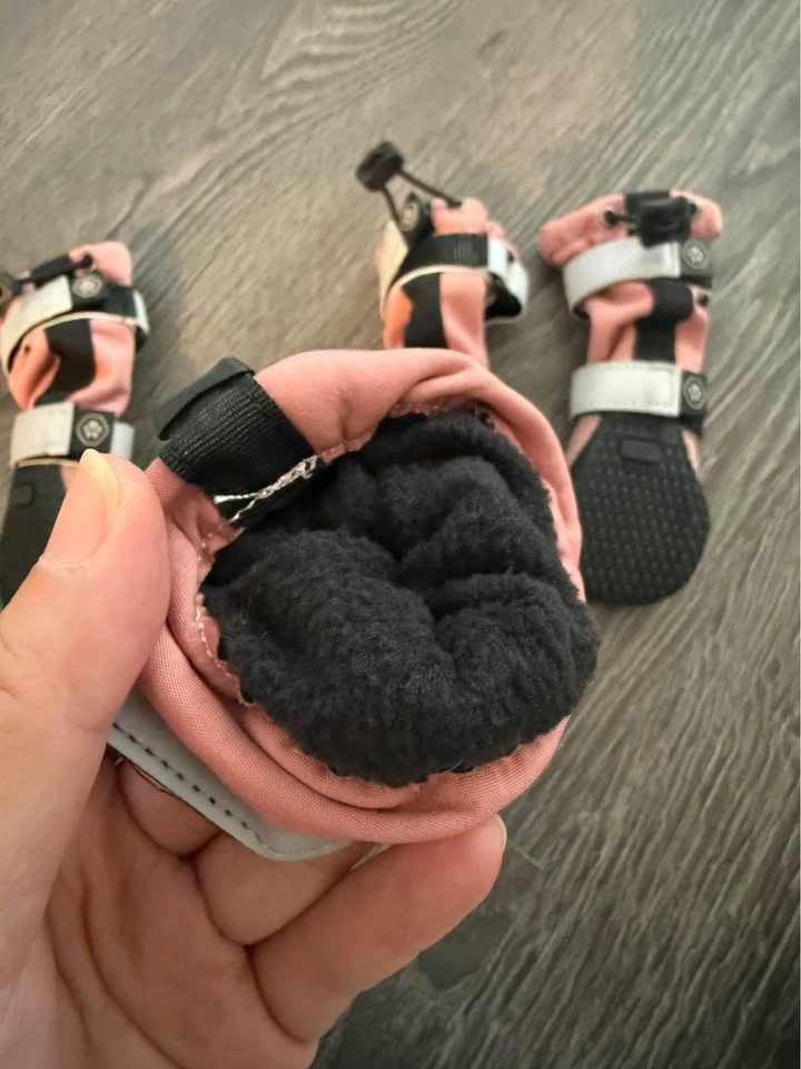 Brand new waterproof dog boots pink - photo 3