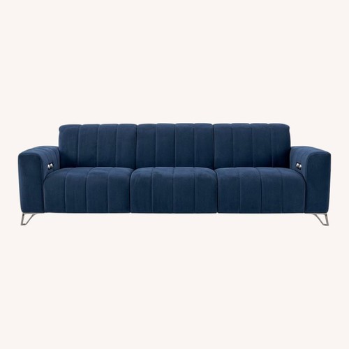 Roche Bobois Satellite Blue Reclining Sofa Set + 2 Armchairs
