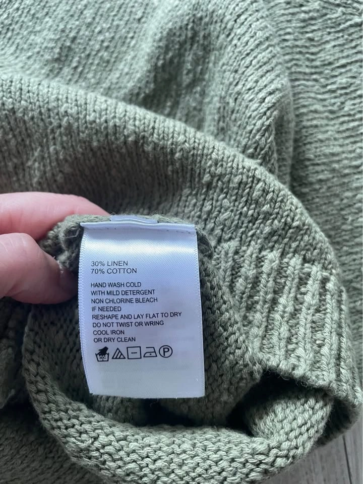 Tommy Bahama cotton and linen tank, double v, olive green, XS - photo 5