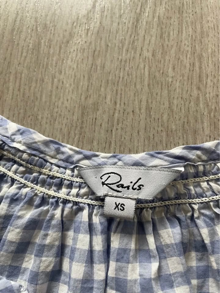 Rails Mariah blue gingham blouse, cotton, XS - photo 5