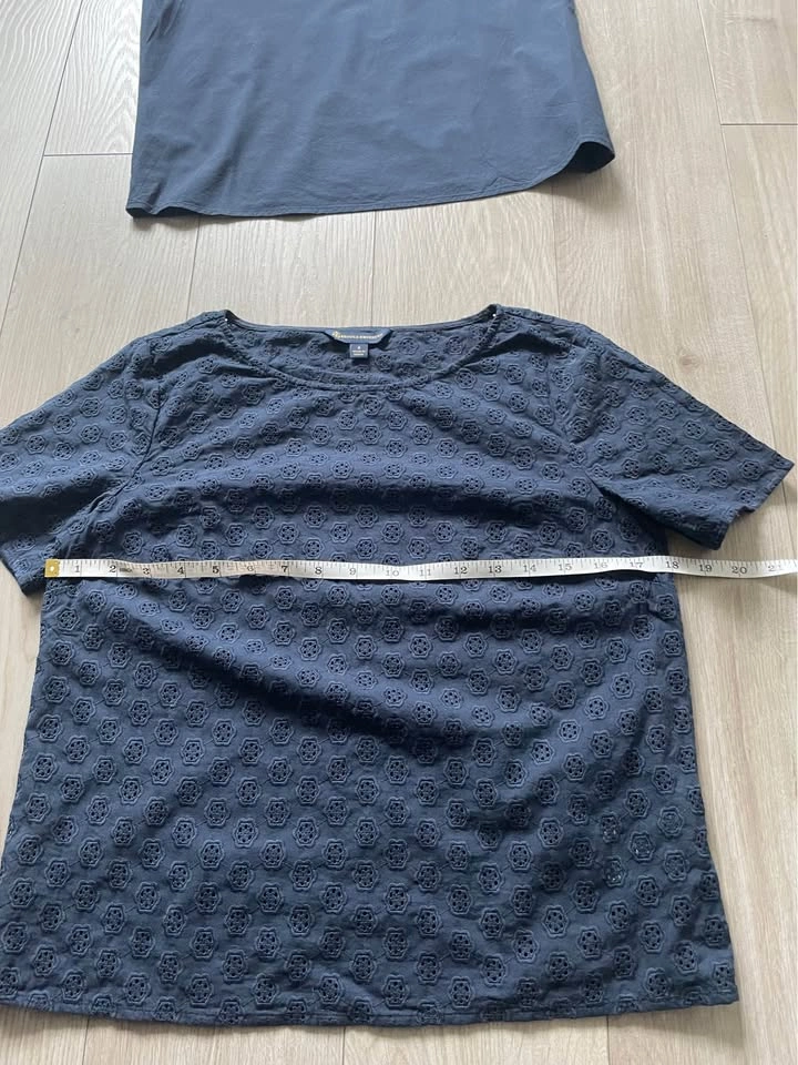 Brooks Brothers embroidered cotton top with tank, navy, XS - photo 3