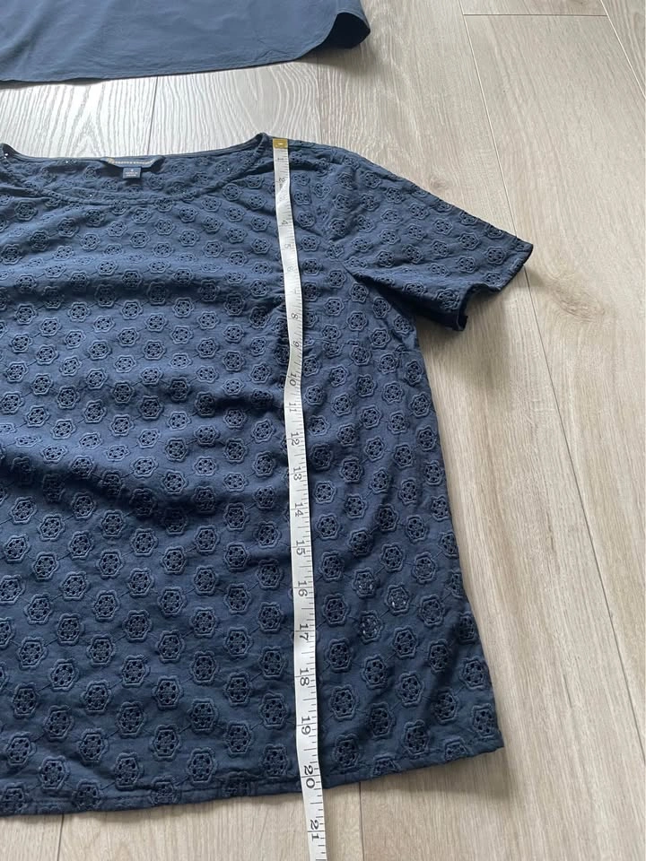 Brooks Brothers embroidered cotton top with tank, navy, XS - photo 4