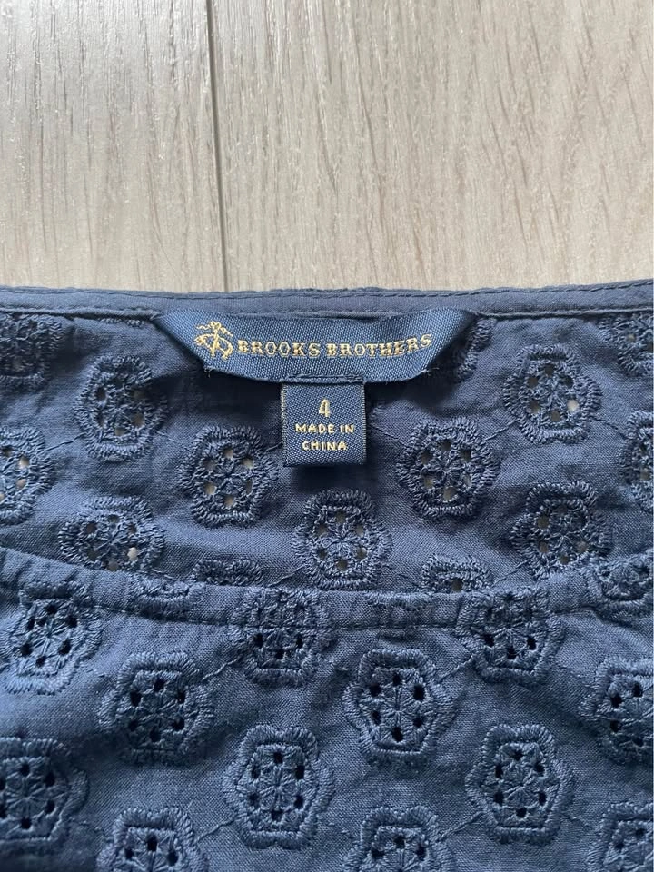 Brooks Brothers embroidered cotton top with tank, navy, XS - photo 5